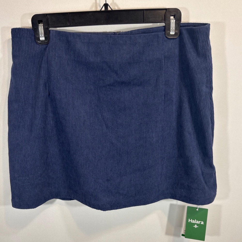Halara Corduroy Mini Skirt Blue AuraCord Cloud Fabric Women's Large NWT